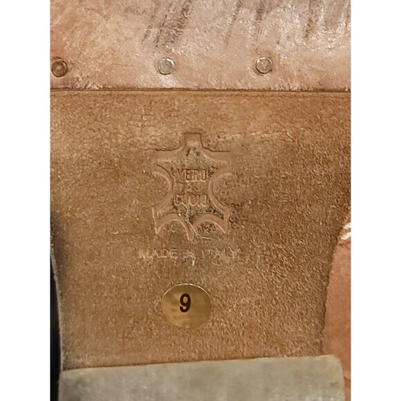 Vintage Western Hobo Camel Fringe Suede Boots Chestnut Women Size 9 ITALY - Picture 10 of 10